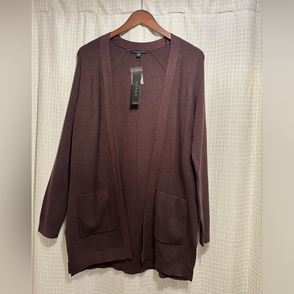 NWT Cyrus Brown Cardigan Size M